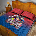 Personalized Newcastle Knights Quilt Bed Set Easter Mascot - Colorful Eggs Cartoon Style