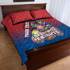 Personalized Newcastle Knights Quilt Bed Set Easter Mascot - Colorful Eggs Cartoon Style