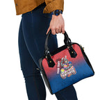 Personalized Newcastle Knights Shoulder Handbag Easter Mascot - Colorful Eggs Cartoon Style
