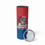 Personalized Newcastle Knights Skinny Tumbler Easter Mascot - Colorful Eggs Cartoon Style