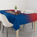 Personalized Newcastle Knights Tablecloth Easter Mascot - Colorful Eggs Cartoon Style