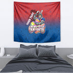 Personalized Newcastle Knights Tapestry Easter Mascot - Colorful Eggs Cartoon Style