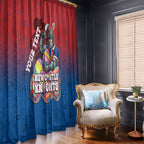 Personalized Newcastle Knights Window Curtain Easter Mascot - Colorful Eggs Cartoon Style