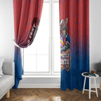 Personalized Newcastle Knights Window Curtain Easter Mascot - Colorful Eggs Cartoon Style
