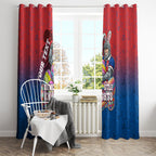 Personalized Newcastle Knights Window Curtain Easter Mascot - Colorful Eggs Cartoon Style