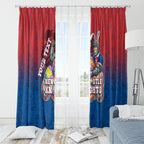 Personalized Newcastle Knights Window Curtain Easter Mascot - Colorful Eggs Cartoon Style