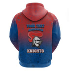 Personalized Newcastle Knights Zip Hoodie Easter Mascot - Colorful Eggs Cartoon Style