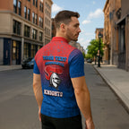 Personalized Newcastle Knights Zipper Polo Shirt Easter Mascot - Colorful Eggs Cartoon Style