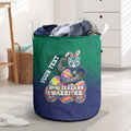Personalized New Zealand Warriors Laundry Basket Easter Mascot - Colorful Eggs Cartoon Style