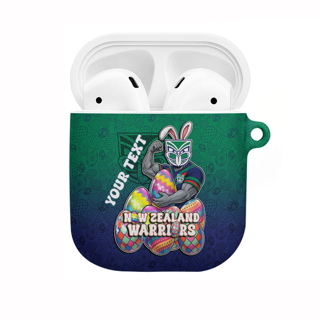 Personalized New Zealand Warriors AirPods Case Easter Mascot - Colorful Eggs Cartoon Style