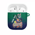 Personalized New Zealand Warriors AirPods Case Easter Mascot - Colorful Eggs Cartoon Style