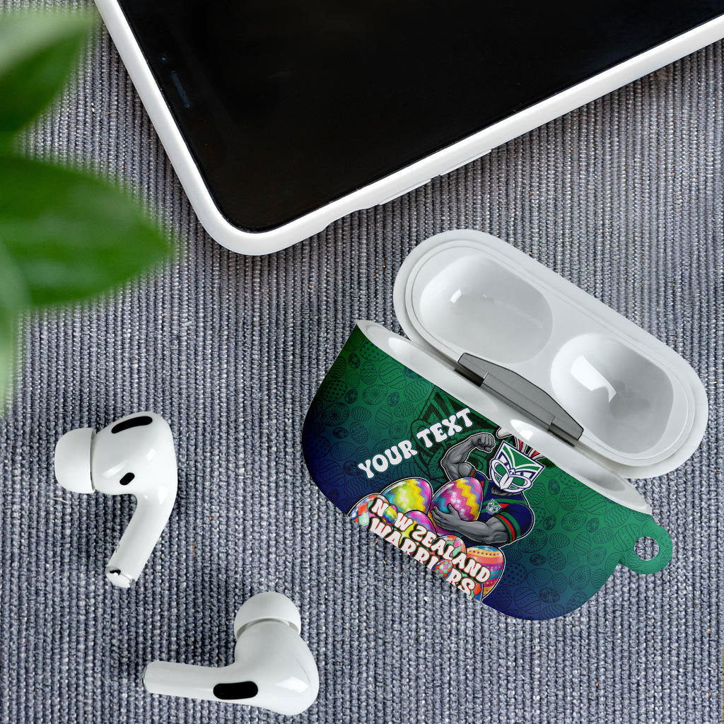 Personalized New Zealand Warriors AirPods Case Easter Mascot - Colorful Eggs Cartoon Style