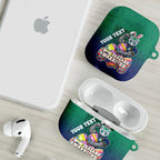 Personalized New Zealand Warriors AirPods Case Easter Mascot - Colorful Eggs Cartoon Style