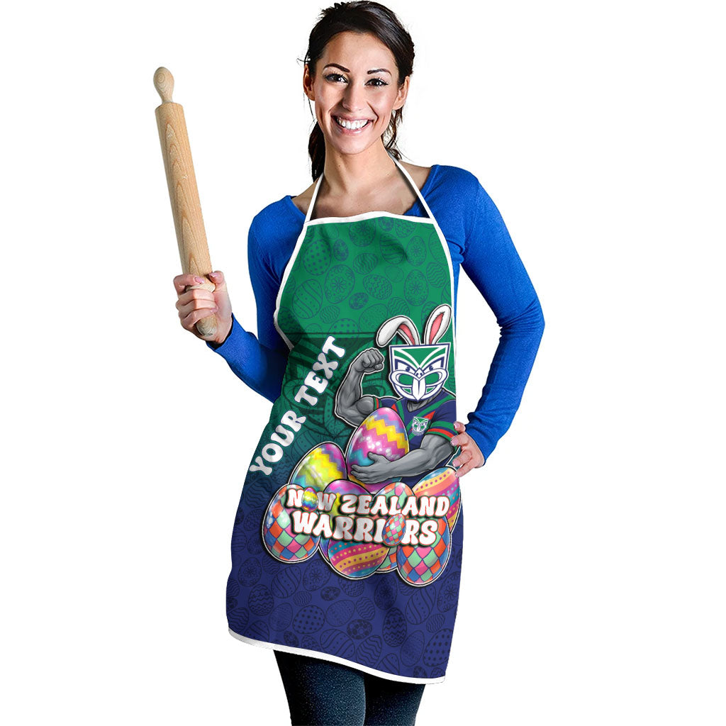 Personalized New Zealand Warriors Apron Easter Mascot - Colorful Eggs Cartoon Style