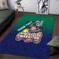 Personalized New Zealand Warriors Area Rug Easter Mascot - Colorful Eggs Cartoon Style