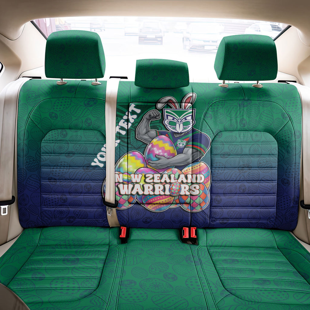 Personalized New Zealand Warriors Back Car Seat Cover Easter Mascot - Colorful Eggs Cartoon Style