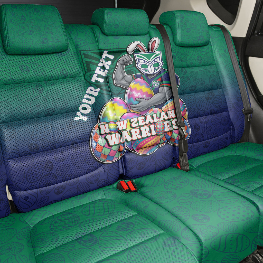Personalized New Zealand Warriors Back Car Seat Cover Easter Mascot - Colorful Eggs Cartoon Style