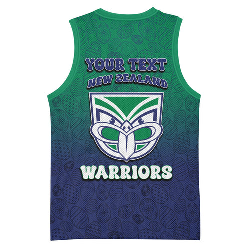 Personalized New Zealand Warriors Basketball Jersey Easter Mascot - Colorful Eggs Cartoon Style