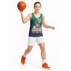 Personalized New Zealand Warriors Basketball Jersey Easter Mascot - Colorful Eggs Cartoon Style