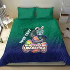 Personalized New Zealand Warriors Bedding Set Easter Mascot - Colorful Eggs Cartoon Style