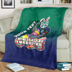 Personalized New Zealand Warriors Blanket Easter Mascot - Colorful Eggs Cartoon Style