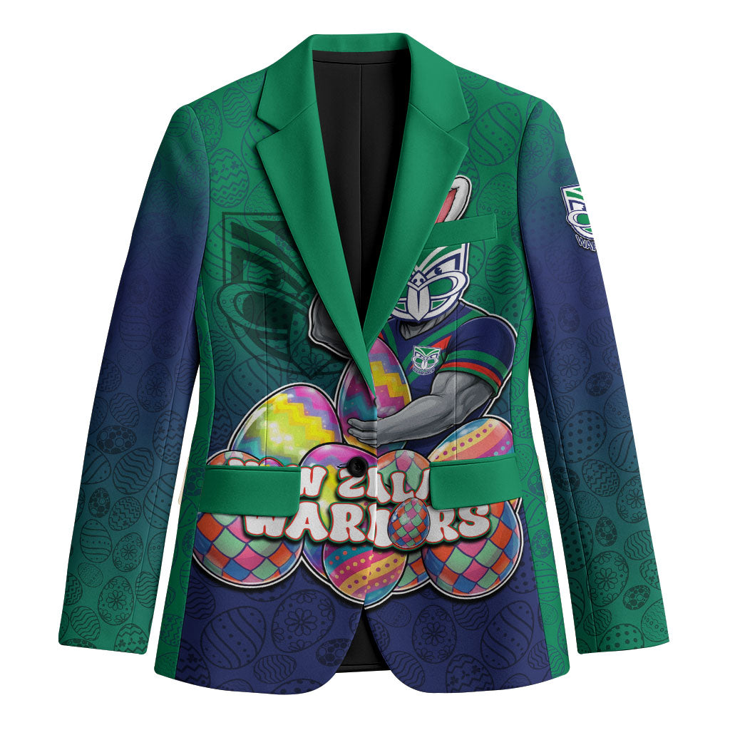 Personalized New Zealand Warriors Blazer Easter Mascot - Colorful Eggs Cartoon Style