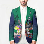 Personalized New Zealand Warriors Blazer Easter Mascot - Colorful Eggs Cartoon Style