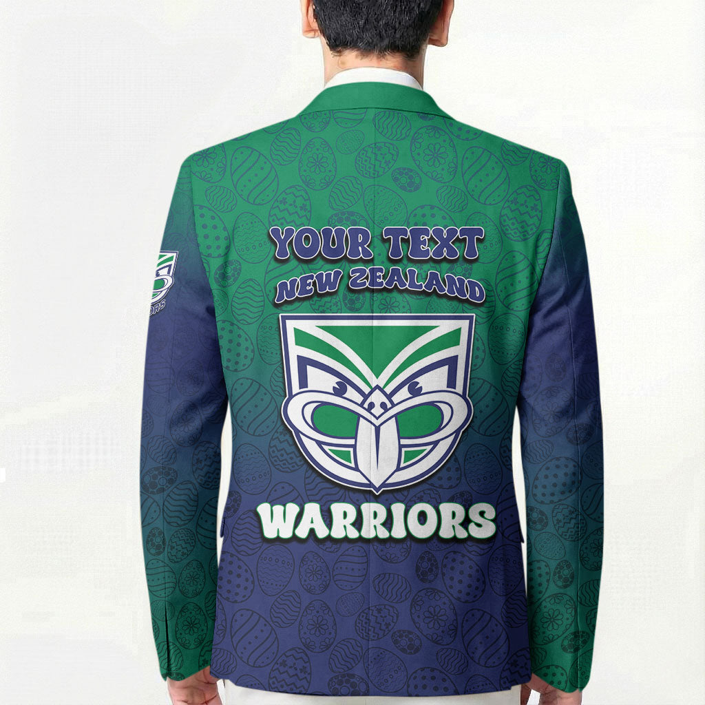 Personalized New Zealand Warriors Blazer Easter Mascot - Colorful Eggs Cartoon Style