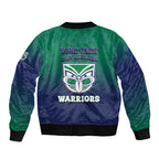 Personalized New Zealand Warriors Bomber Jacket Easter Mascot - Colorful Eggs Cartoon Style