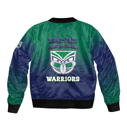 Personalized New Zealand Warriors Bomber Jacket Easter Mascot - Colorful Eggs Cartoon Style