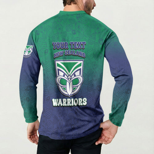 Personalized New Zealand Warriors Button Sweatshirt Easter Mascot - Colorful Eggs Cartoon Style