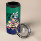 Personalized New Zealand Warriors 4 in 1 Can Cooler Tumbler Easter Mascot - Colorful Eggs Cartoon Style