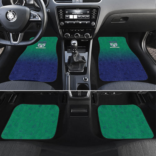 Personalized New Zealand Warriors Car Mats Easter Mascot - Colorful Eggs Cartoon Style
