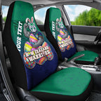 Personalized New Zealand Warriors Car Seat Cover Easter Mascot - Colorful Eggs Cartoon Style