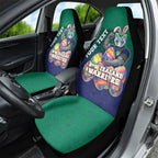 Personalized New Zealand Warriors Car Seat Cover Easter Mascot - Colorful Eggs Cartoon Style