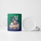 Personalized New Zealand Warriors Ceramic Mug Easter Mascot - Colorful Eggs Cartoon Style