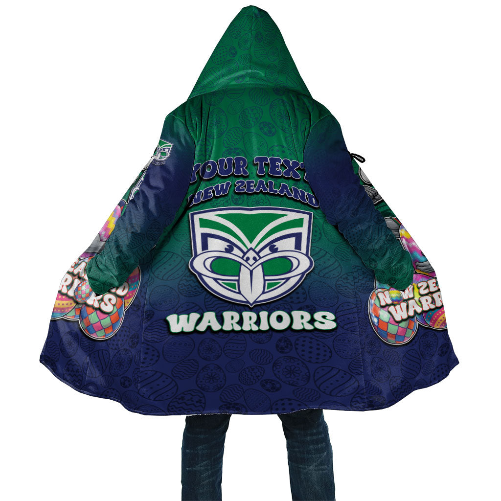 Personalized New Zealand Warriors Cloak Easter Mascot - Colorful Eggs Cartoon Style