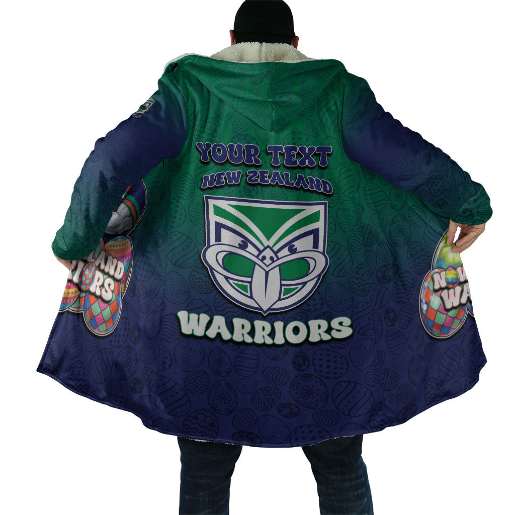 Personalized New Zealand Warriors Cloak Easter Mascot - Colorful Eggs Cartoon Style