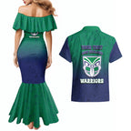 Personalized New Zealand Warriors Couples Matching Mermaid Dress and Hawaiian Shirt Easter Mascot - Colorful Eggs Cartoon Style