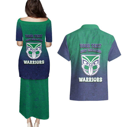Personalized New Zealand Warriors Couples Matching Puletasi and Hawaiian Shirt Easter Mascot - Colorful Eggs Cartoon Style
