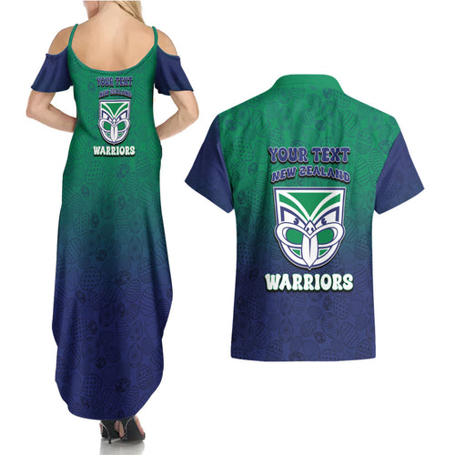 Personalized New Zealand Warriors Couples Matching Summer Maxi Dress and Hawaiian Shirt Easter Mascot - Colorful Eggs Cartoon Style