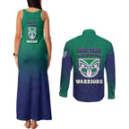 Personalized New Zealand Warriors Couples Matching Tank Maxi Dress and Long Sleeve Button Shirt Easter Mascot - Colorful Eggs Cartoon Style