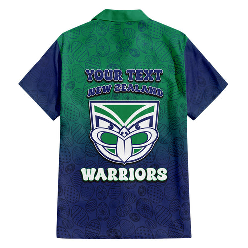 Personalized New Zealand Warriors Family Matching Long Sleeve Bodycon Dress and Hawaiian Shirt Easter Mascot - Colorful Eggs Cartoon Style