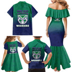 Personalized New Zealand Warriors Family Matching Mermaid Dress and Hawaiian Shirt Easter Mascot - Colorful Eggs Cartoon Style
