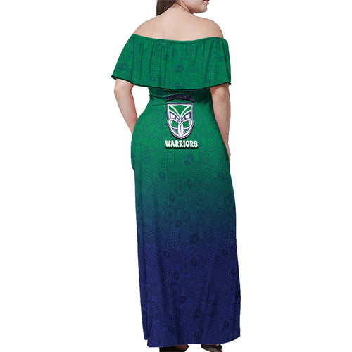 Personalized New Zealand Warriors Family Matching Off Shoulder Maxi Dress and Hawaiian Shirt Easter Mascot - Colorful Eggs Cartoon Style