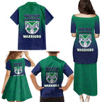 Personalized New Zealand Warriors Family Matching Puletasi and Hawaiian Shirt Easter Mascot - Colorful Eggs Cartoon Style