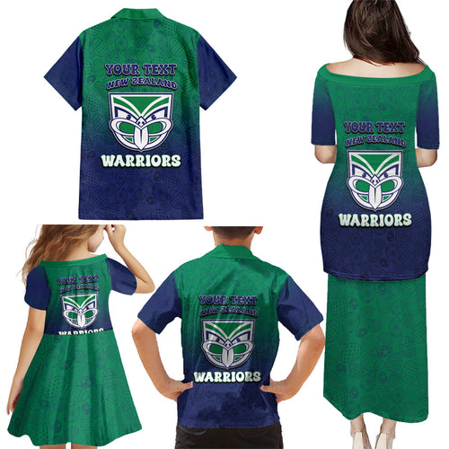 Personalized New Zealand Warriors Family Matching Puletasi and Hawaiian Shirt Easter Mascot - Colorful Eggs Cartoon Style