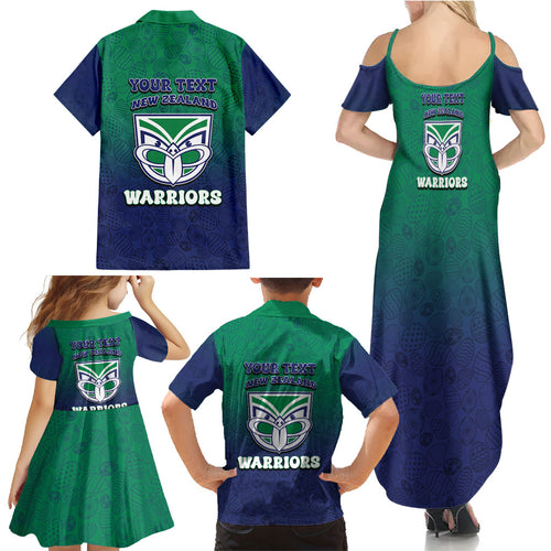 Personalized New Zealand Warriors Family Matching Summer Maxi Dress and Hawaiian Shirt Easter Mascot - Colorful Eggs Cartoon Style
