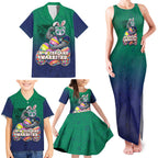 Personalized New Zealand Warriors Family Matching Tank Maxi Dress and Hawaiian Shirt Easter Mascot - Colorful Eggs Cartoon Style