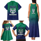 Personalized New Zealand Warriors Family Matching Tank Maxi Dress and Hawaiian Shirt Easter Mascot - Colorful Eggs Cartoon Style